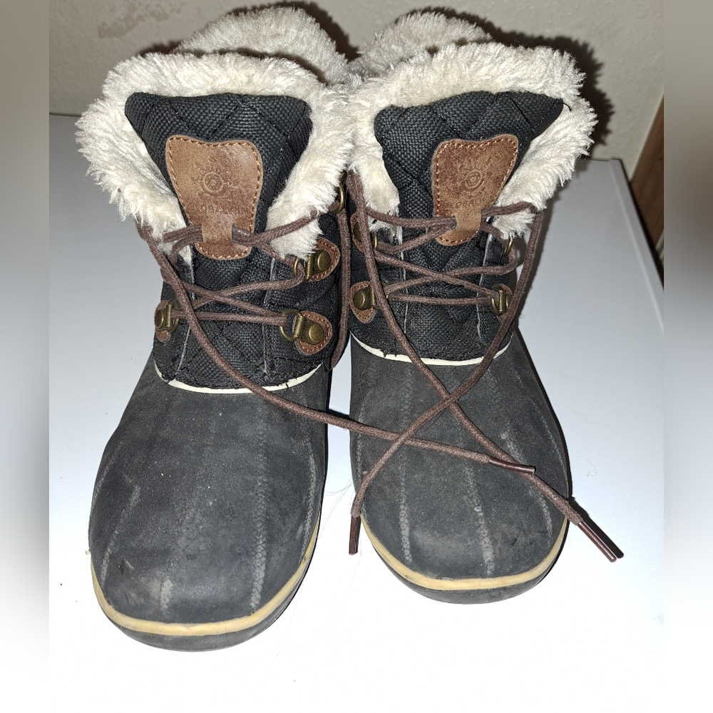 Women's Black and Brown Winter Boots